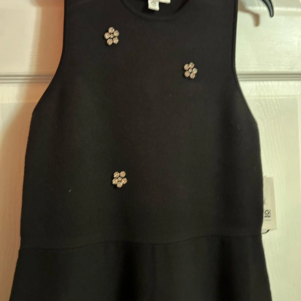 Free Assembly Elegant Black Sleeveless Dress with Floral Accents - Picture 11 of 15